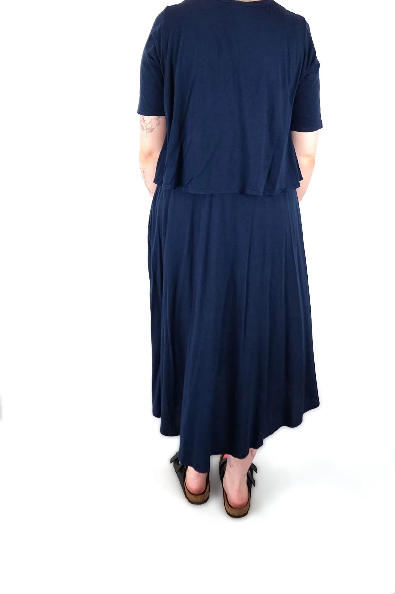 Kowtow navy blue organic cotton dress size Medium