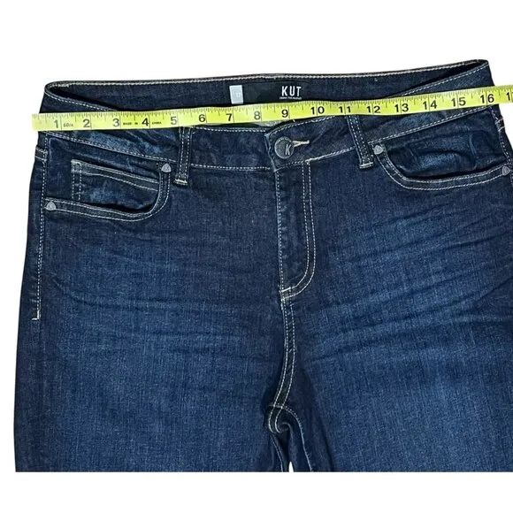 Kut From The Kloth Diana Kurvy Skinny Mid Rise Stretch Blue Jeans Women Size 12