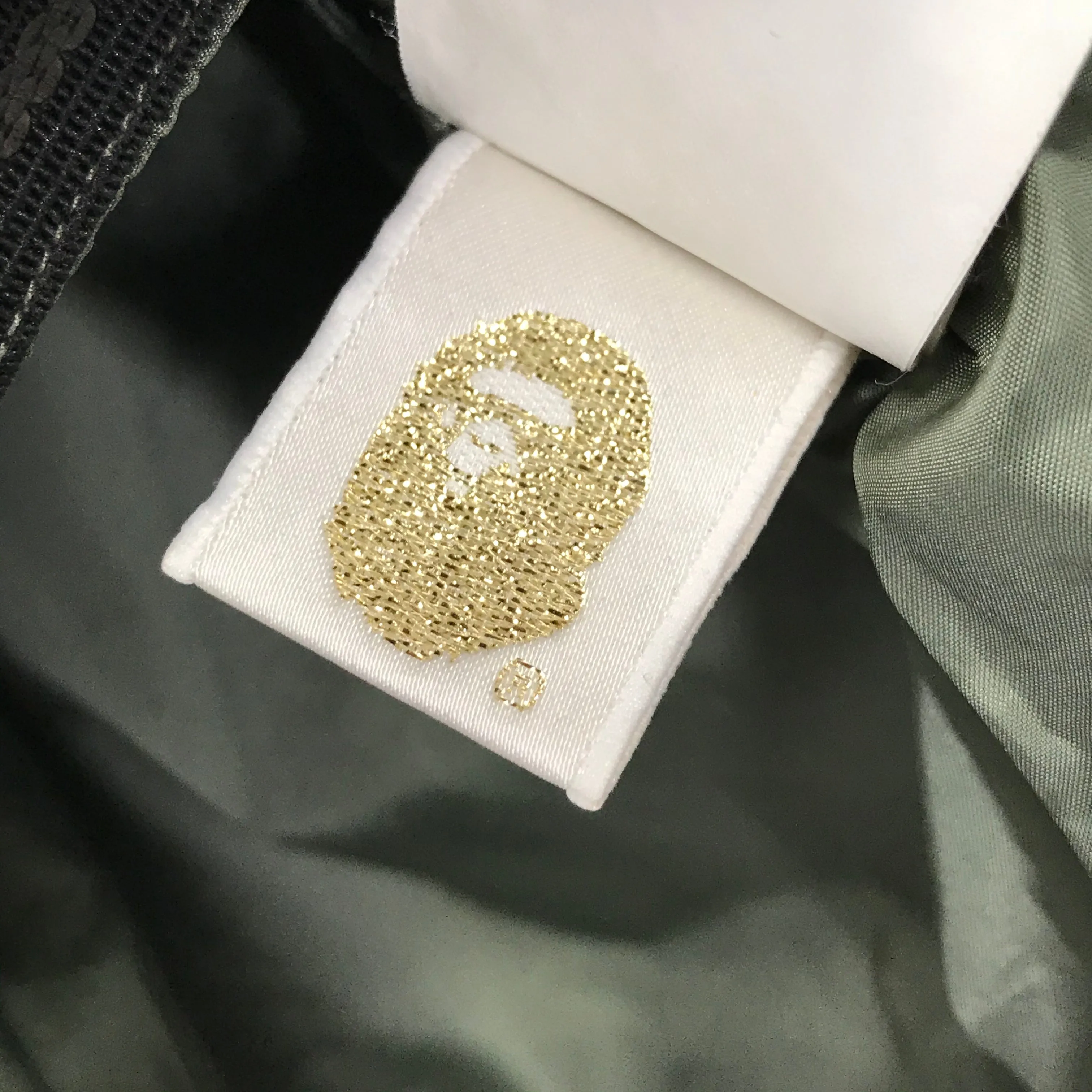 [L] A Bathing Ape Bape Plaid Camo Snowboard Jacket Green