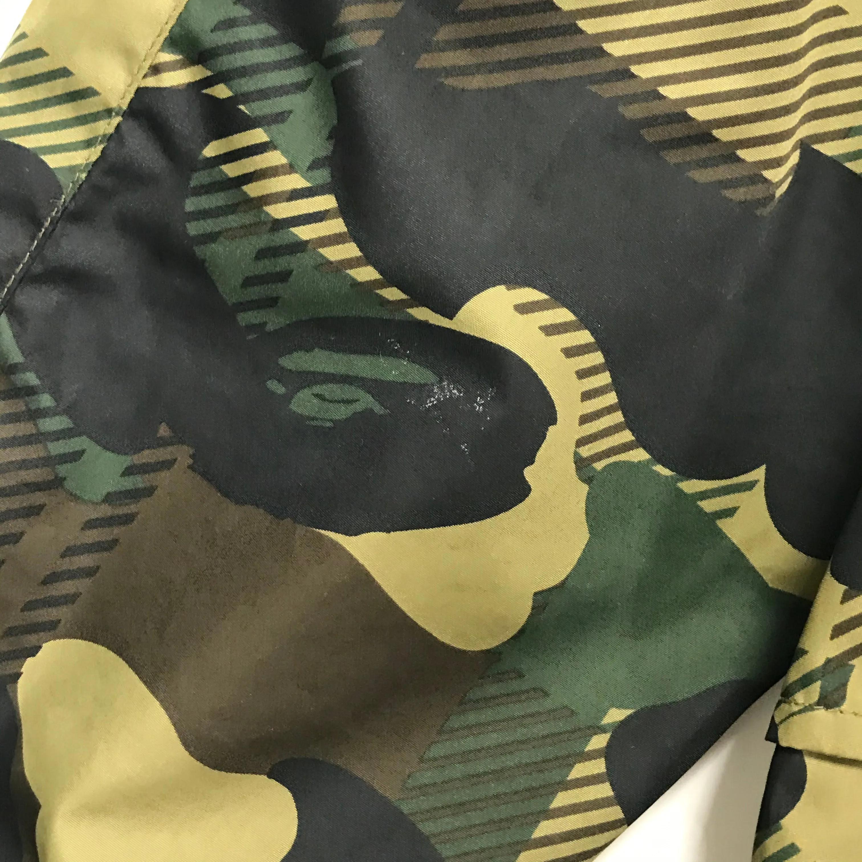 [L] A Bathing Ape Bape Plaid Camo Snowboard Jacket Green