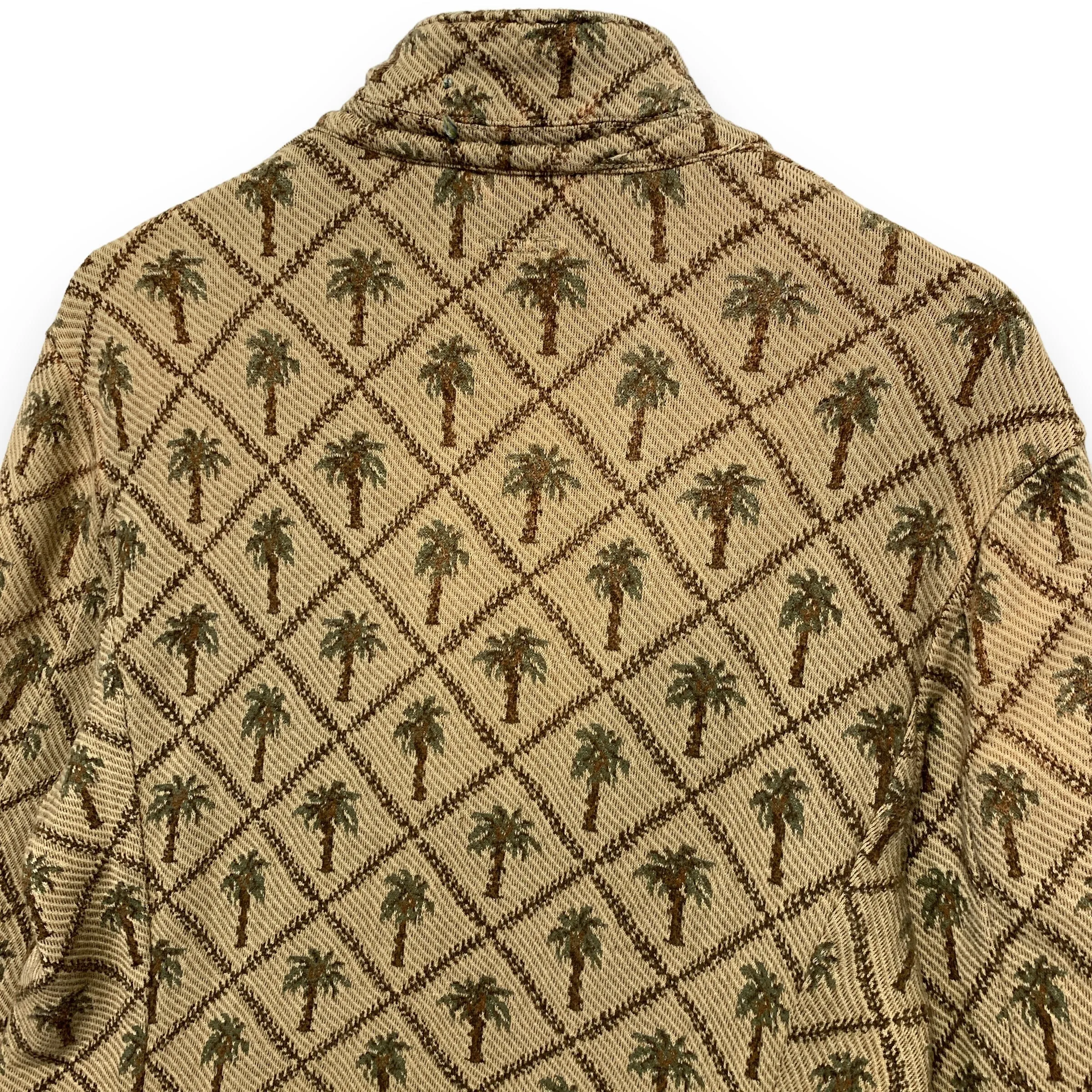 [L] Kapital Jacquard Woven Palm Tree Boro Patchwork Collar Blazer Jacket Coat