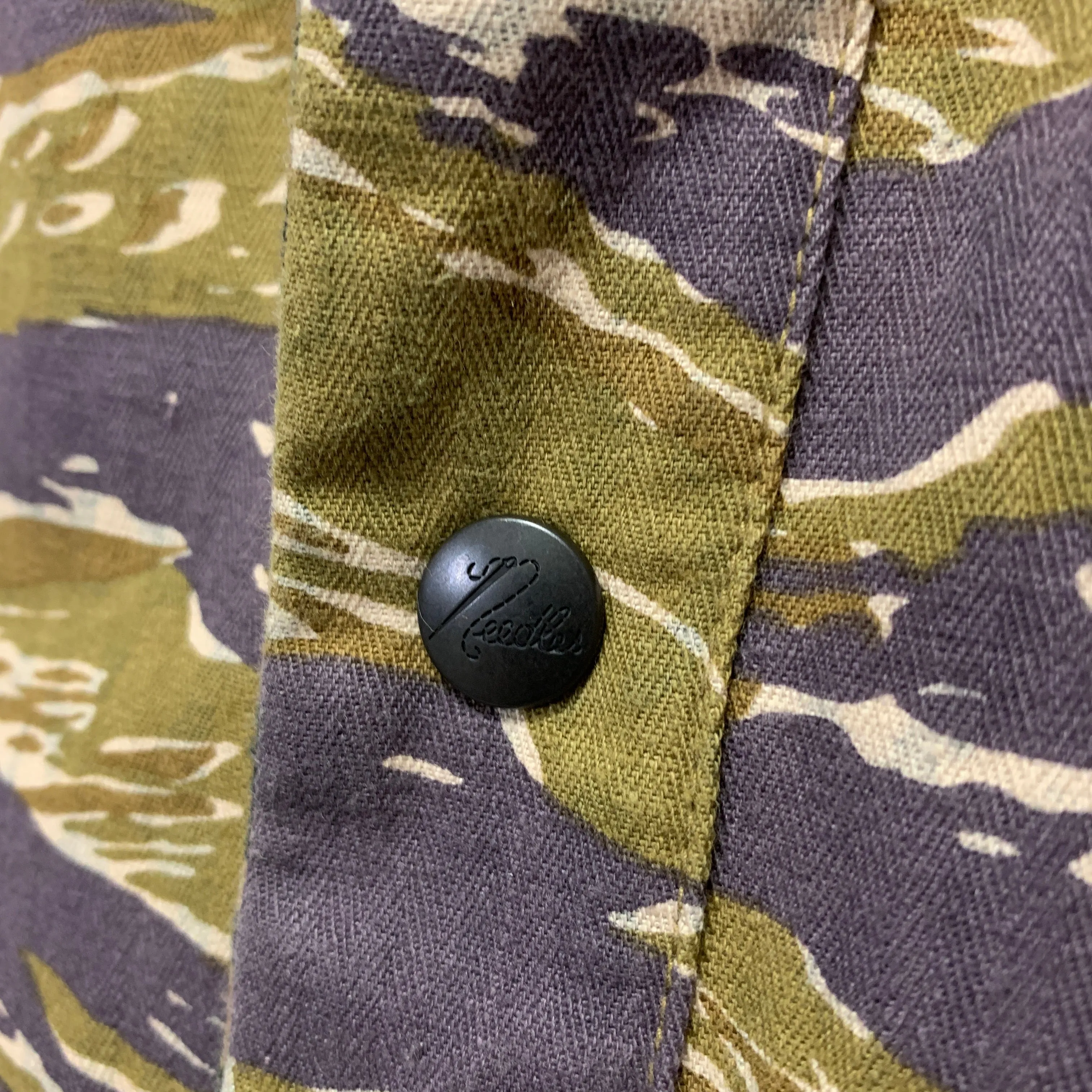 [L] Needles Tiger Camo / Leopard Reversible Coach Field Jacket