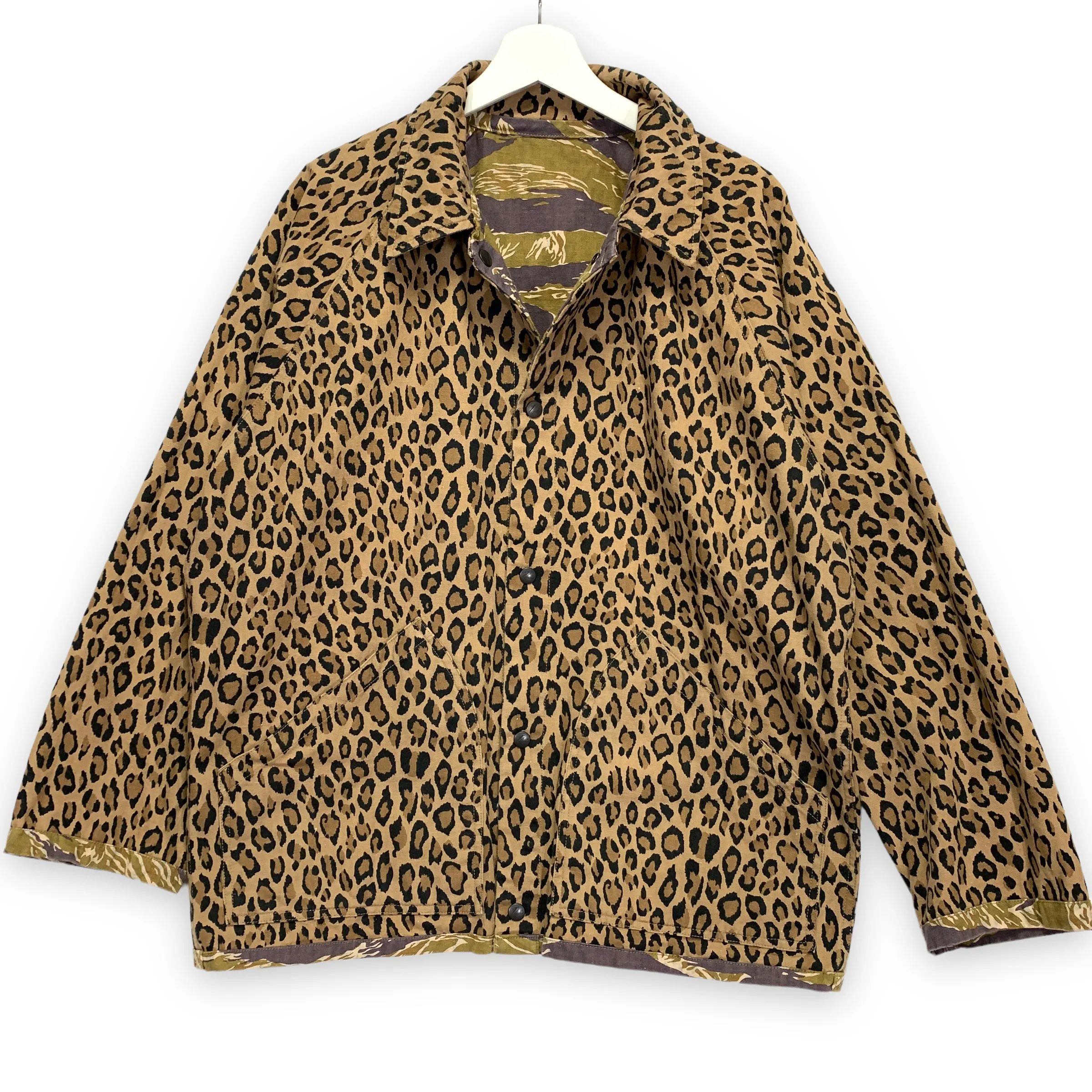 [L] Needles Tiger Camo / Leopard Reversible Coach Field Jacket