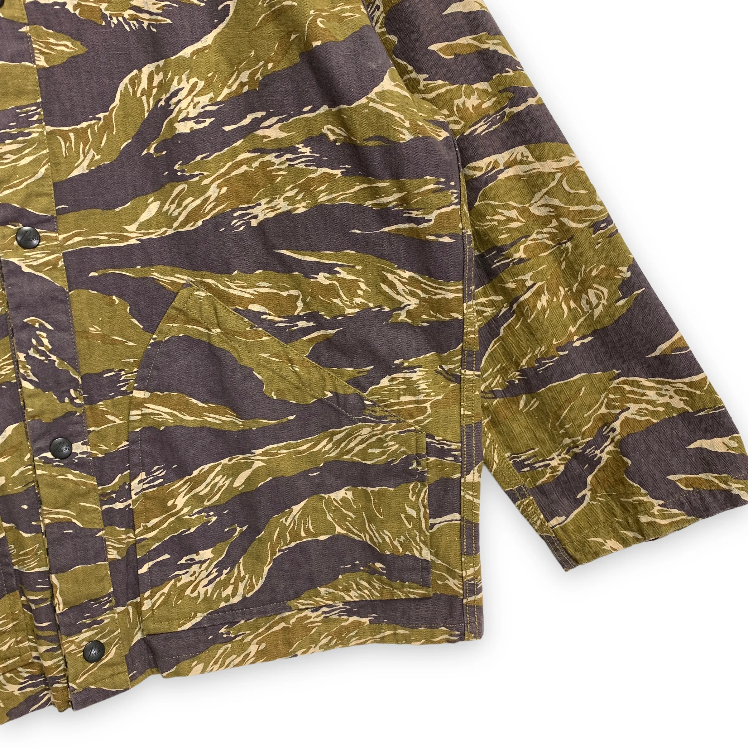 [L] Needles Tiger Camo / Leopard Reversible Coach Field Jacket
