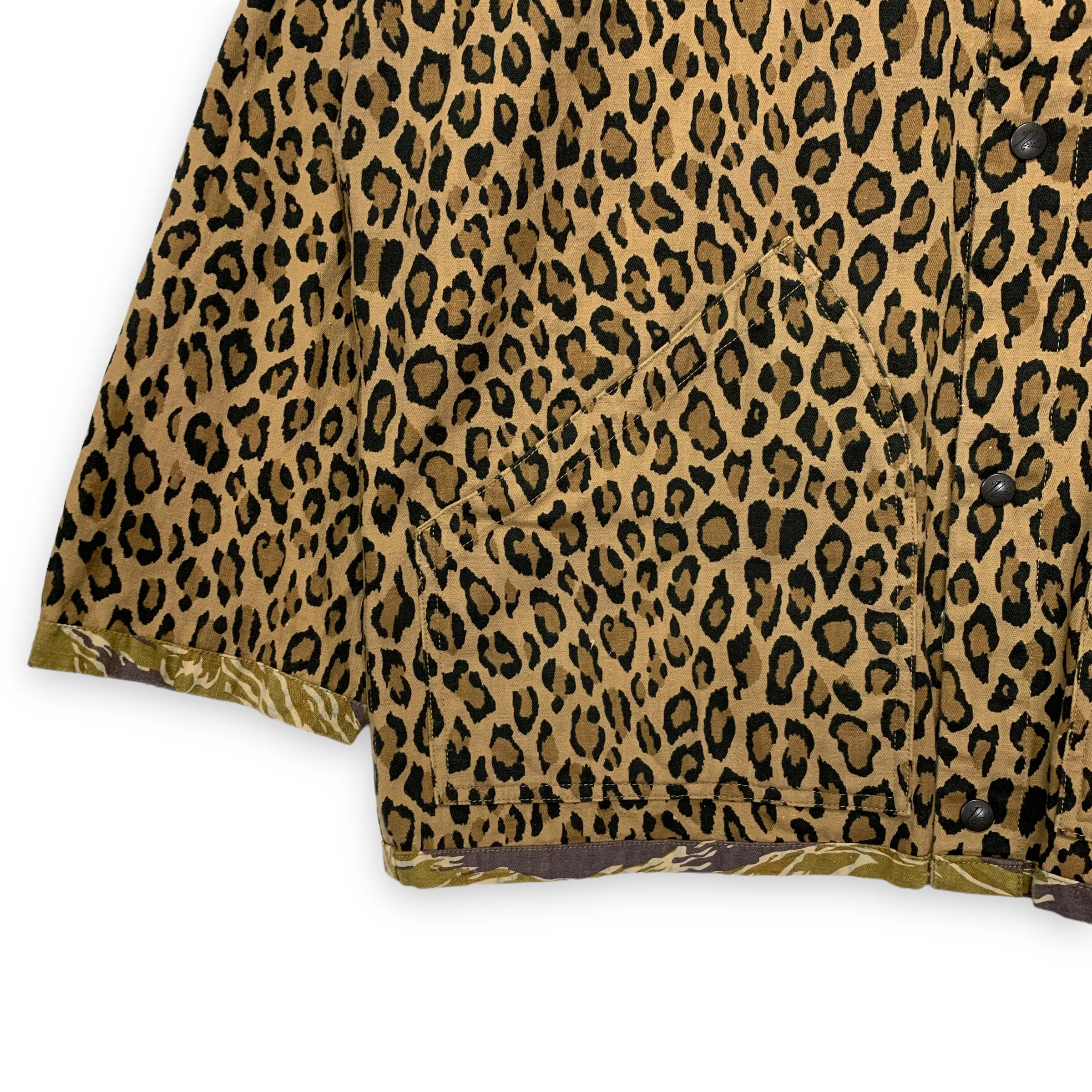 [L] Needles Tiger Camo / Leopard Reversible Coach Field Jacket