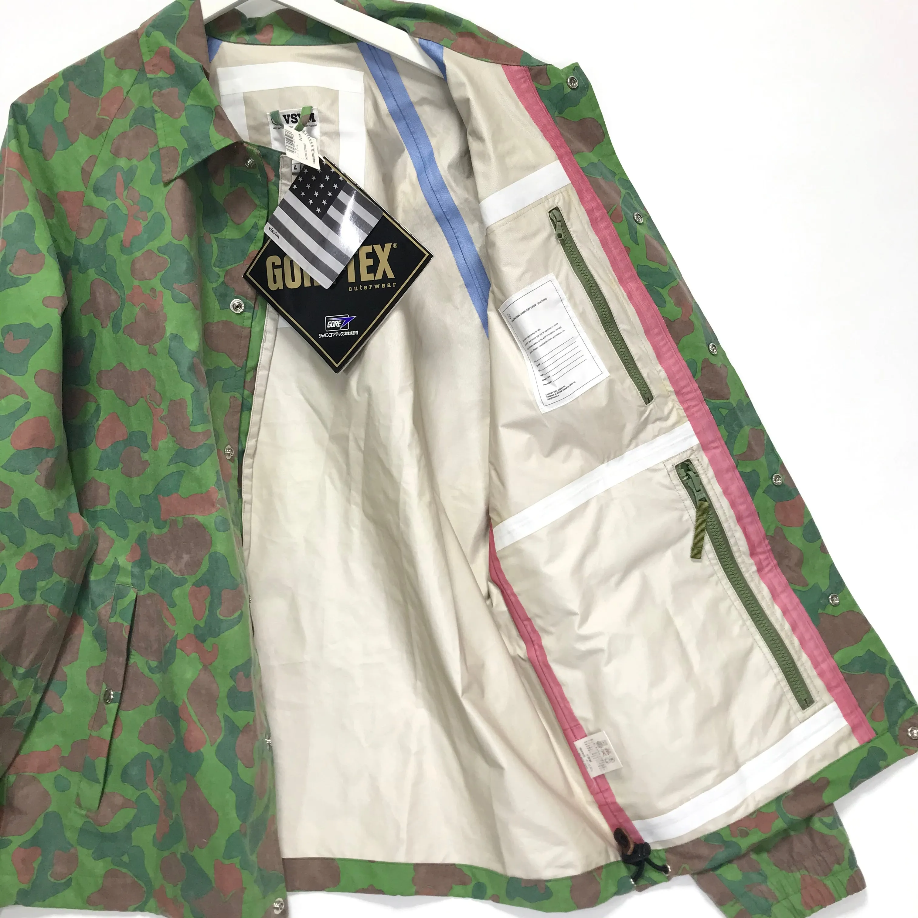 [L] VISVIM G Line Gore Tex Duck Camo Coaches Jacket
