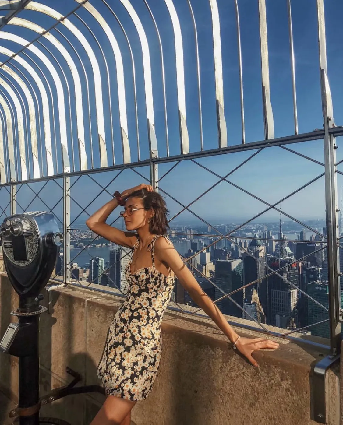 Lace-up Chiffon Print Daisy Tube Top Mini Dress