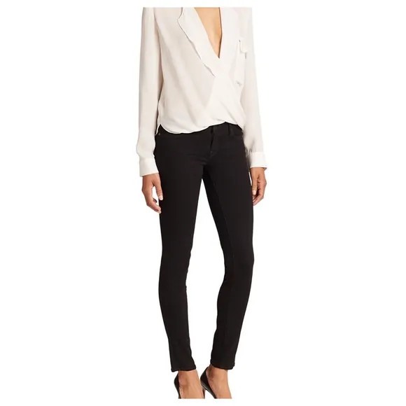 L’Agence Women’s Chantal Low Rise Skinny Jeans in Noir Size 25