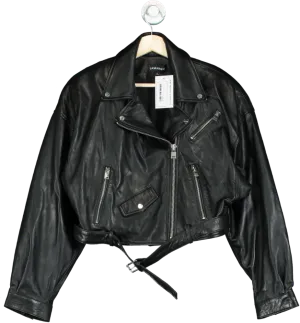 LAMARQUE Black Dylan Leather Biker Jacket UK M