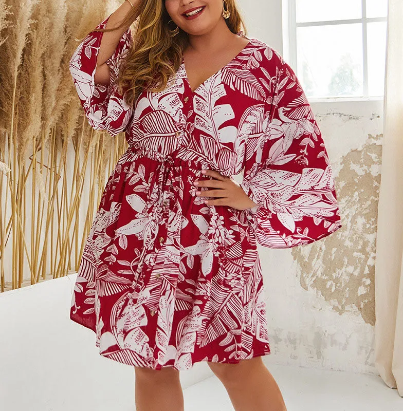Large Size Explosions Early Autumn Long-sleeved Loose Dress