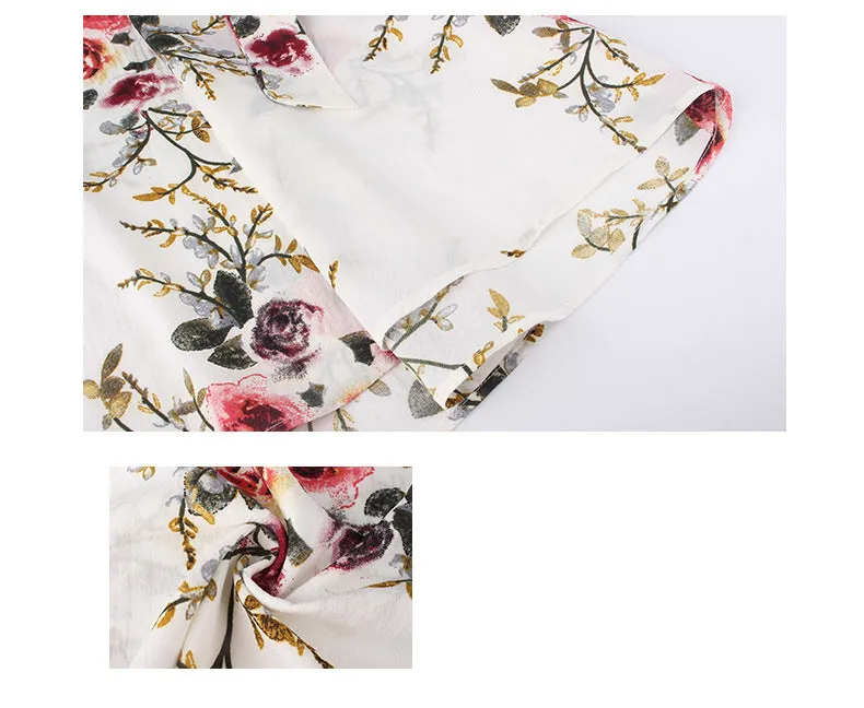 Large Size New Print V-neck Dress