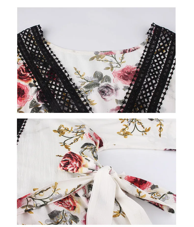 Large Size New Print V-neck Dress