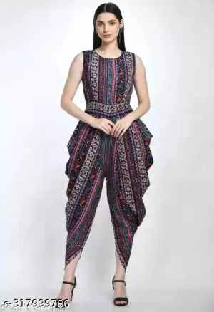 Latest Womens Printed Dhoti Style Jumpsuits