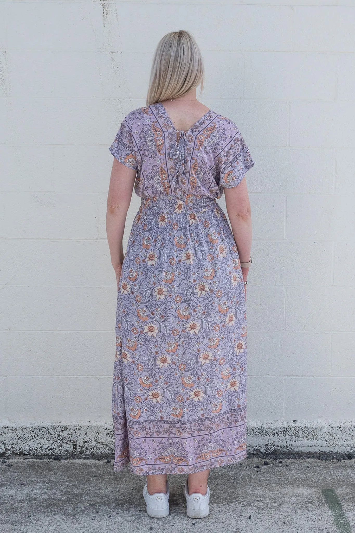 Lavender Floral - Boho Malia Maxi Dress
