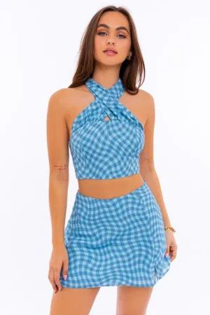 LE LIS Halter Neck Crop Top