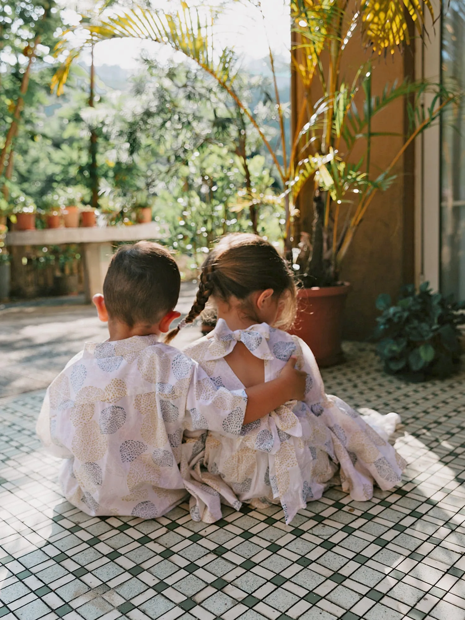 Leaf Print Girls Summer Dress