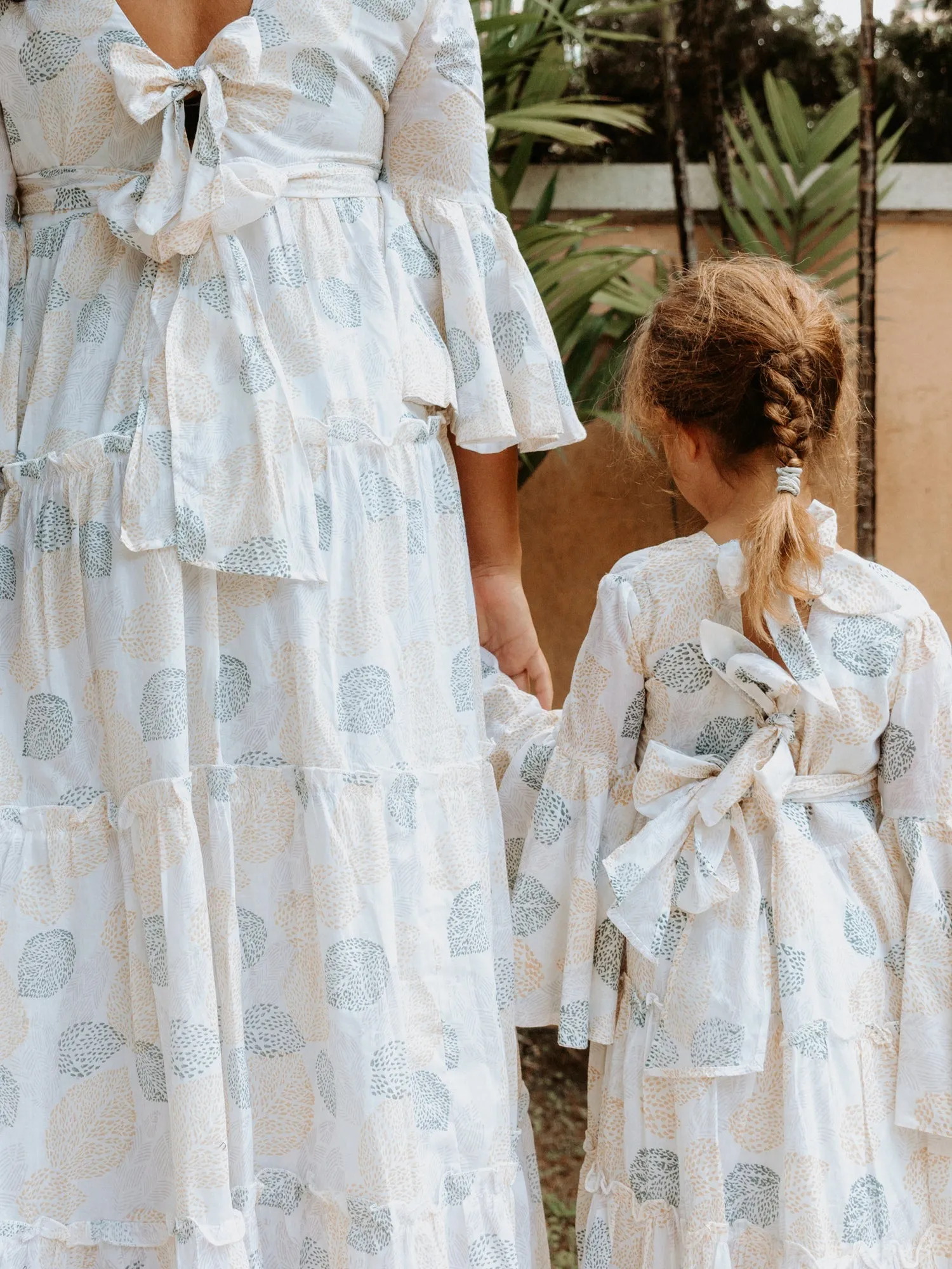 Leaf Print Girls Summer Dress