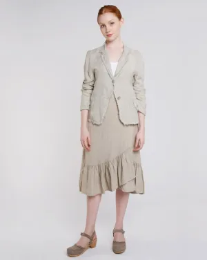 Linen Raw Edge Short Blazer