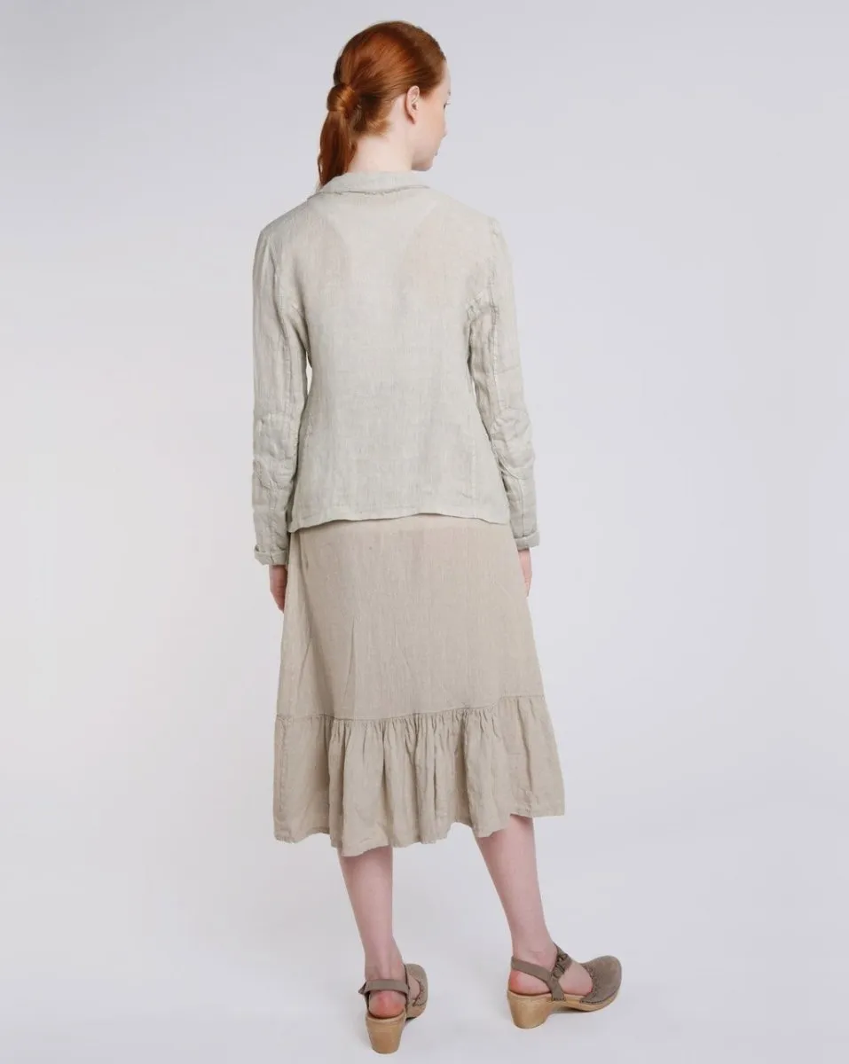 Linen Raw Edge Short Blazer