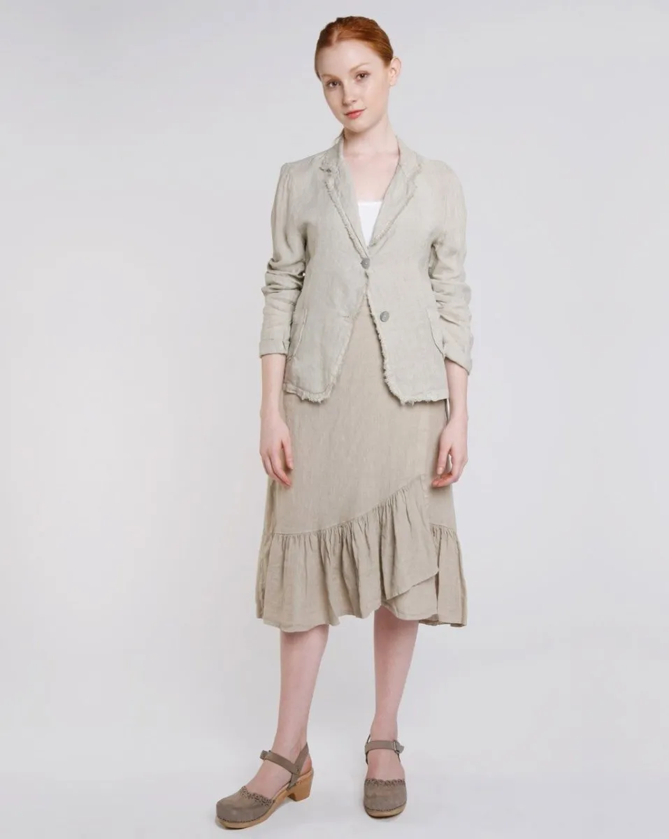 Linen Raw Edge Short Blazer