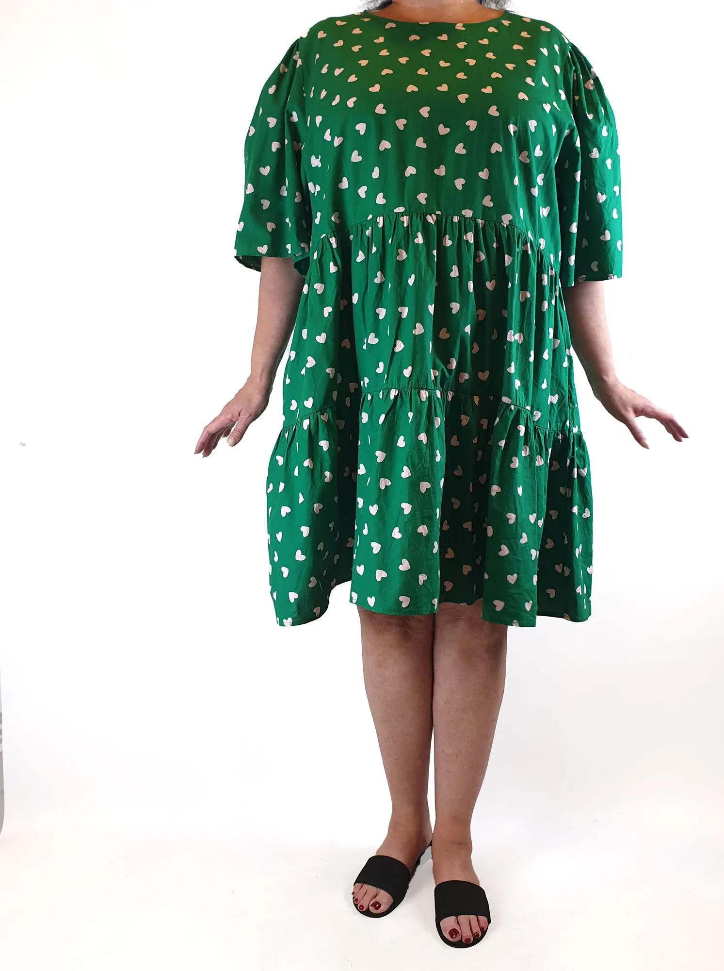 Little Party Dress green heart print dress size 22