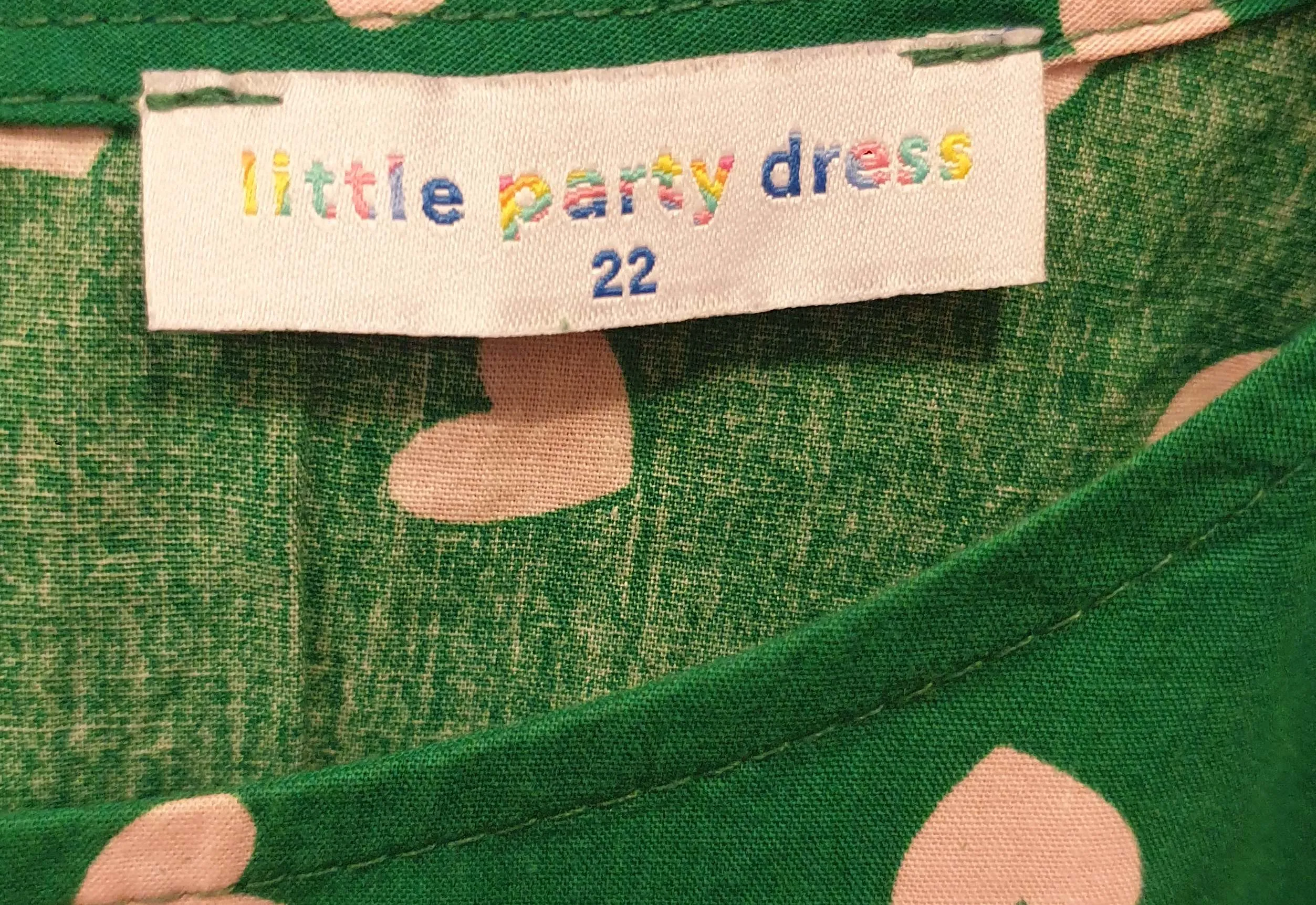 Little Party Dress green heart print dress size 22