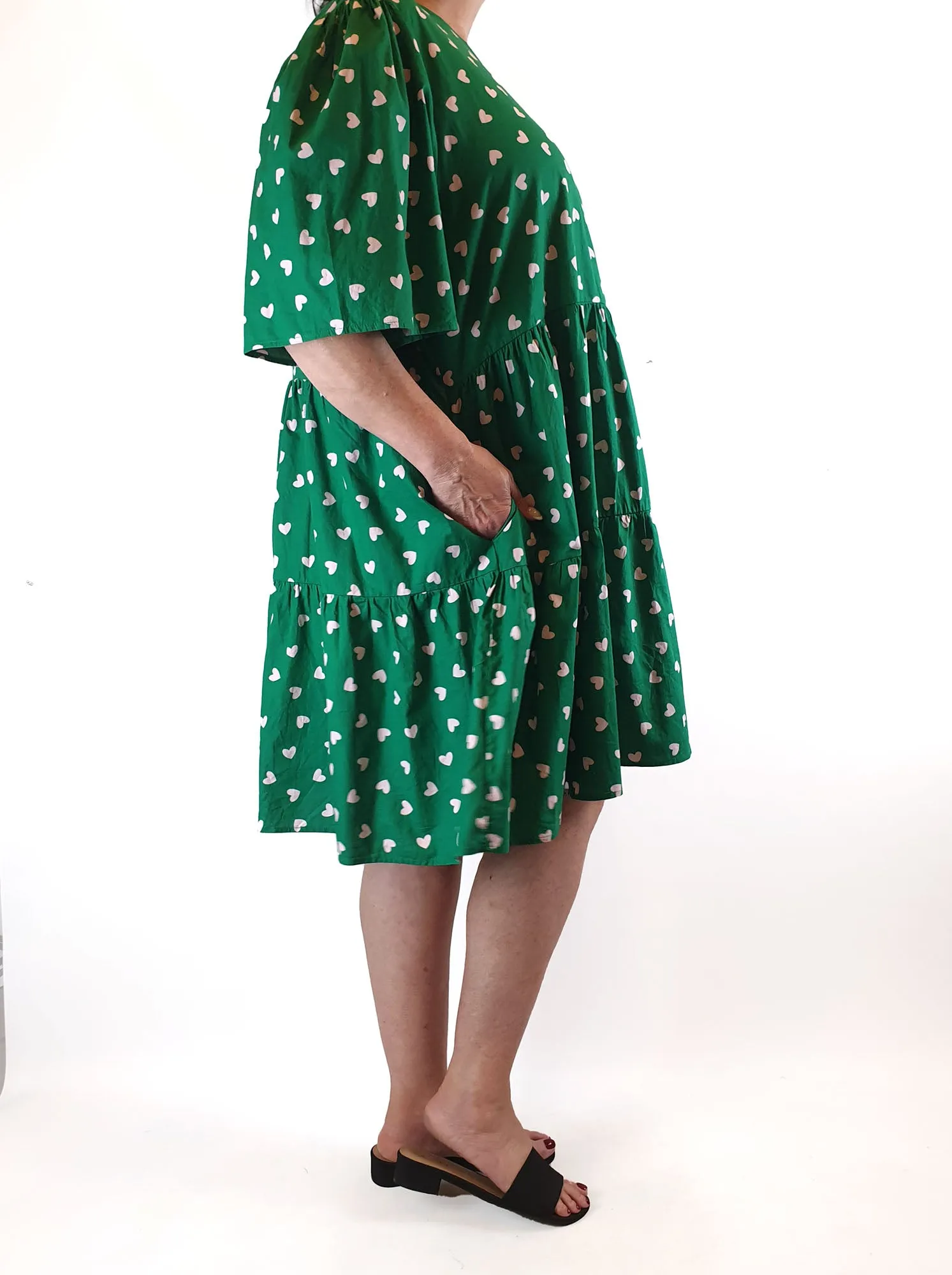 Little Party Dress green heart print dress size 22