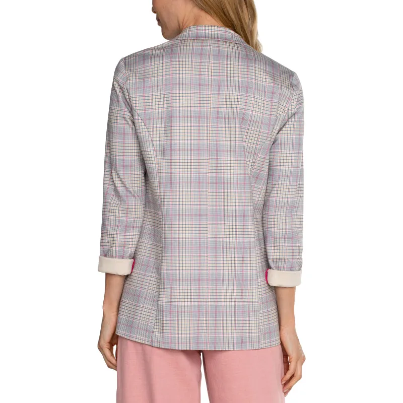 Liverpool Boyfriend Blazer with Princess Dart - Fuschia Kiss Plaid