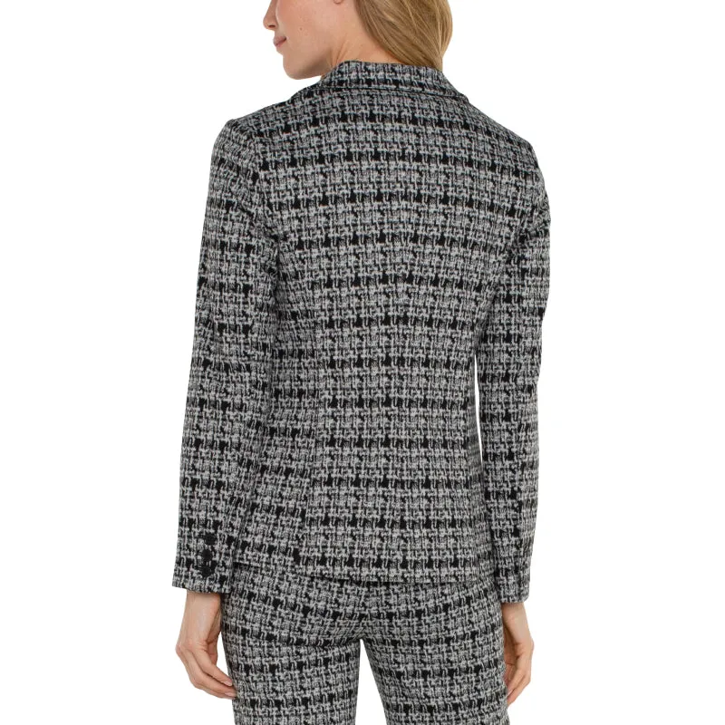 Liverpool Fitted Blazer - Black/Grey Plaid