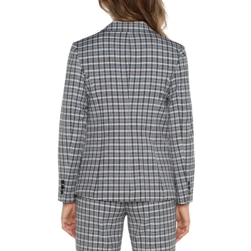 Liverpool Fitted Blazer - Black/White Plaid