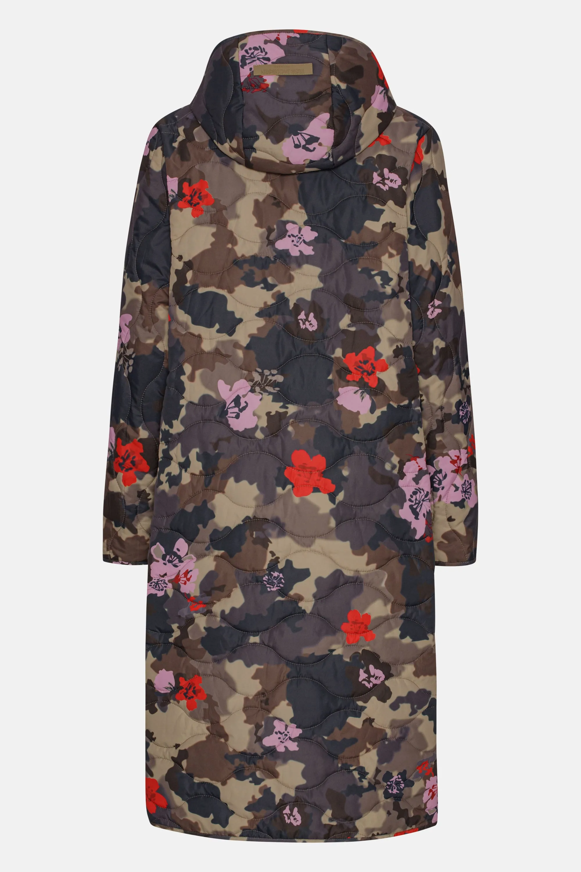 Lång Quiltad Kappa - Floral Camo