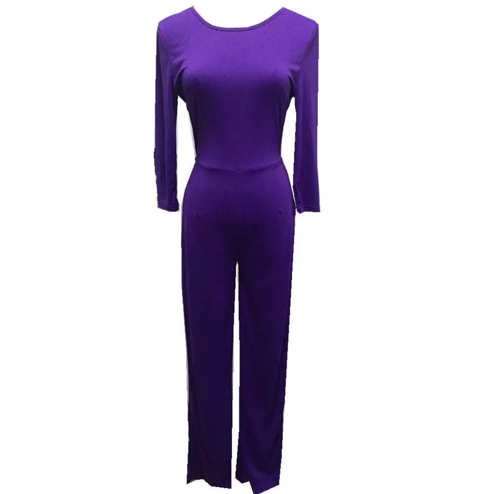 Long Jumpsuits Red Maxi bodysuit Overalls Backless Women Jumpsuits ladies Women