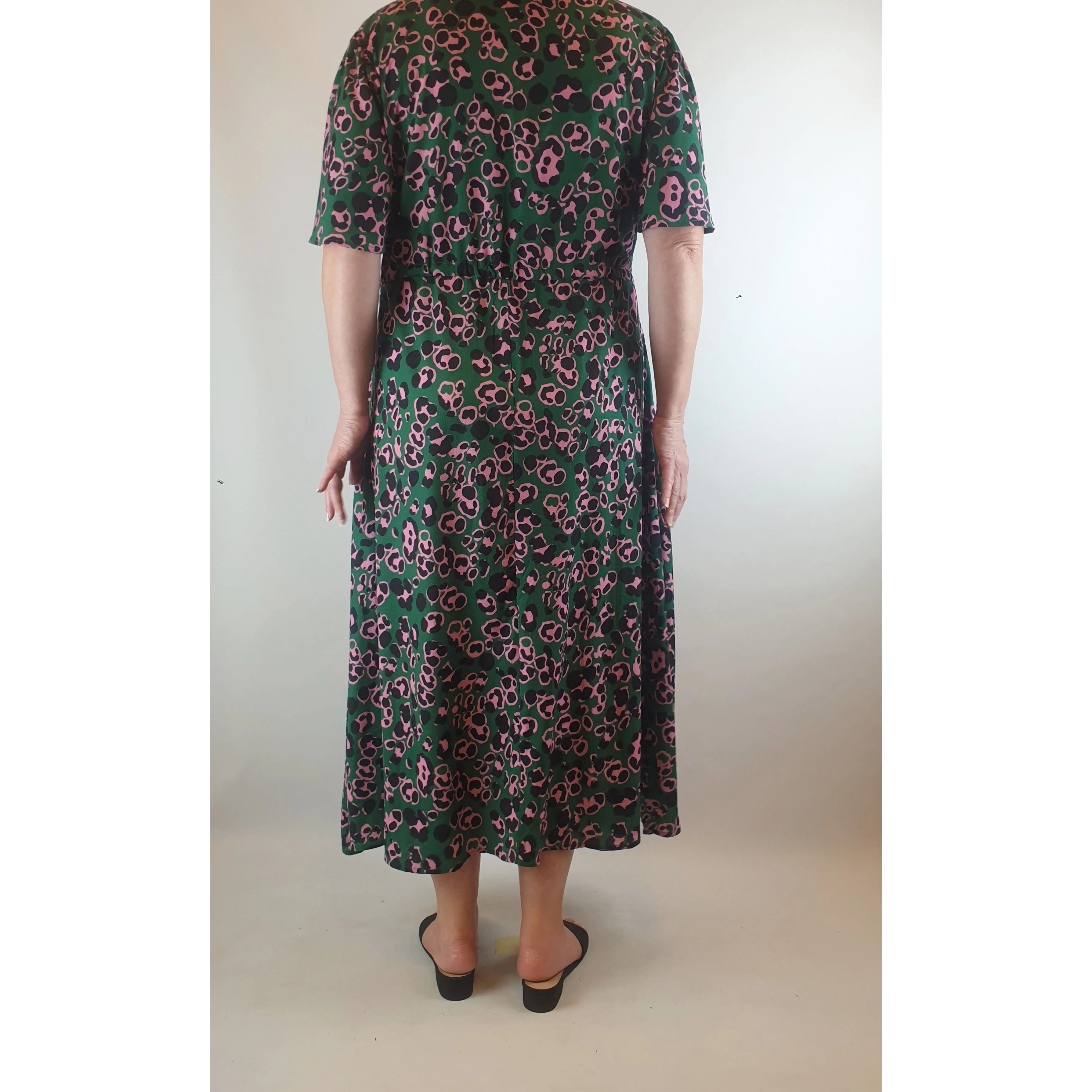 Lorraine (aka Little Party Dress) green print half sleeve maxi dress size 16