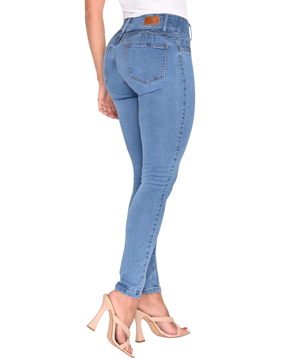 Lowla Butt Lifter Skinny Colombian Jeans for Women - Blue