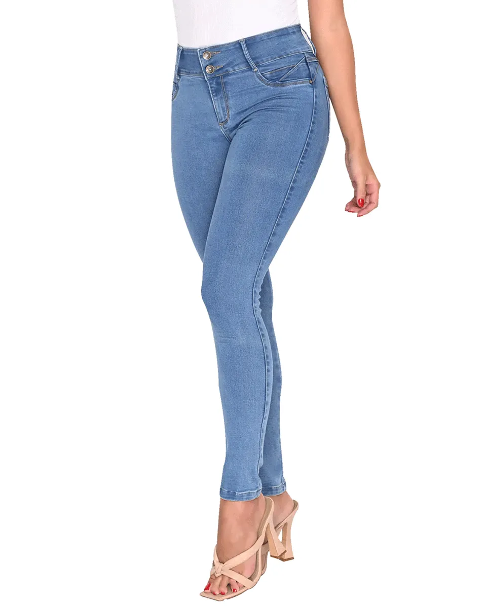 Lowla Butt Lifter Skinny Colombian Jeans for Women - Blue