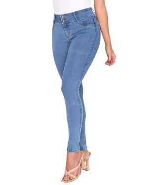 Lowla Butt Lifter Skinny Colombian Jeans for Women - Blue