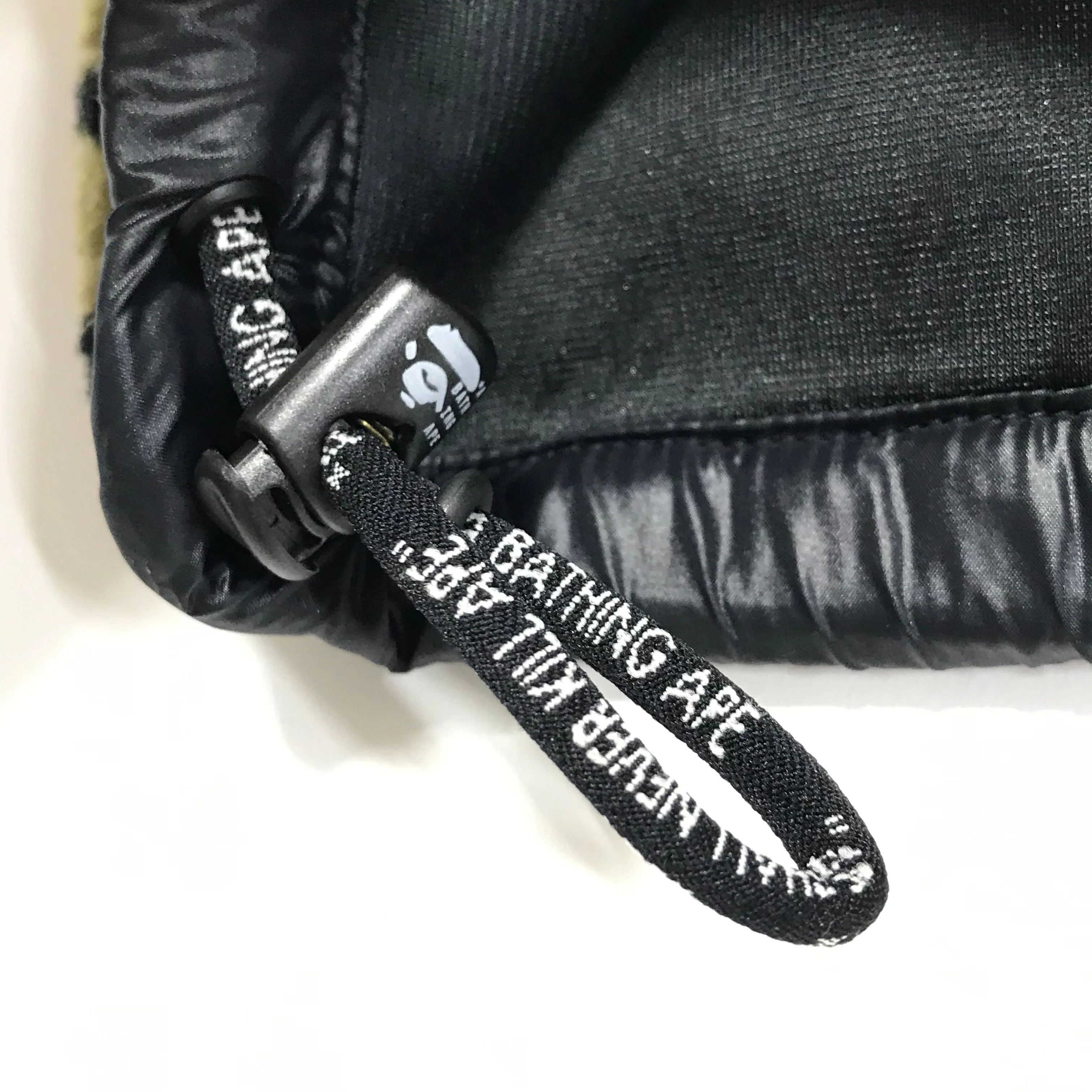[M] A Bathing Ape Bape 1st Camo Boa Fleece Hooded Vest Green