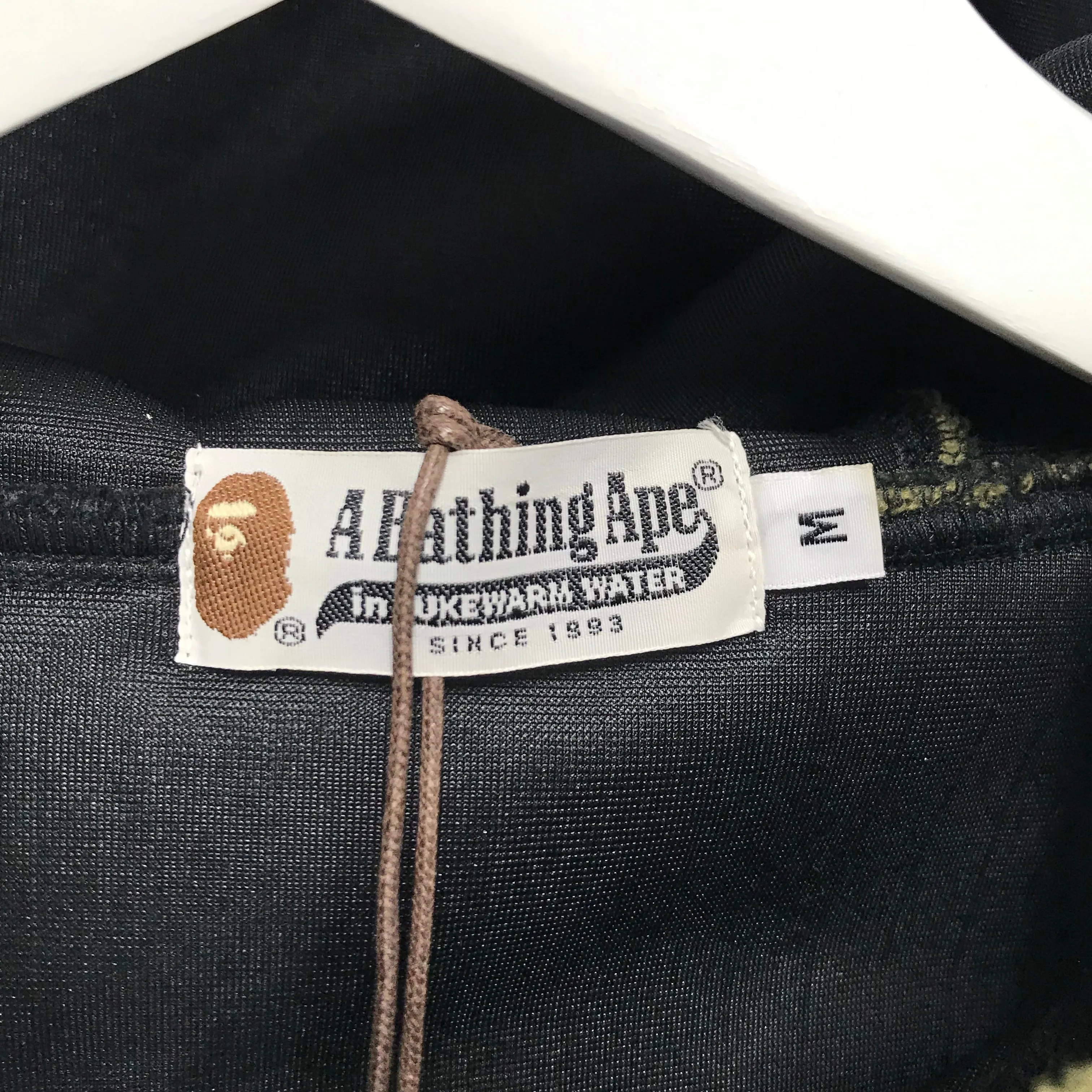 [M] A Bathing Ape Bape 1st Camo Boa Fleece Hooded Vest Green