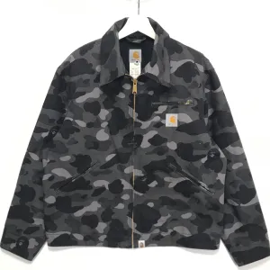 [M] A Bathing Ape Bape Carhartt Color Camo Work Jacket Black