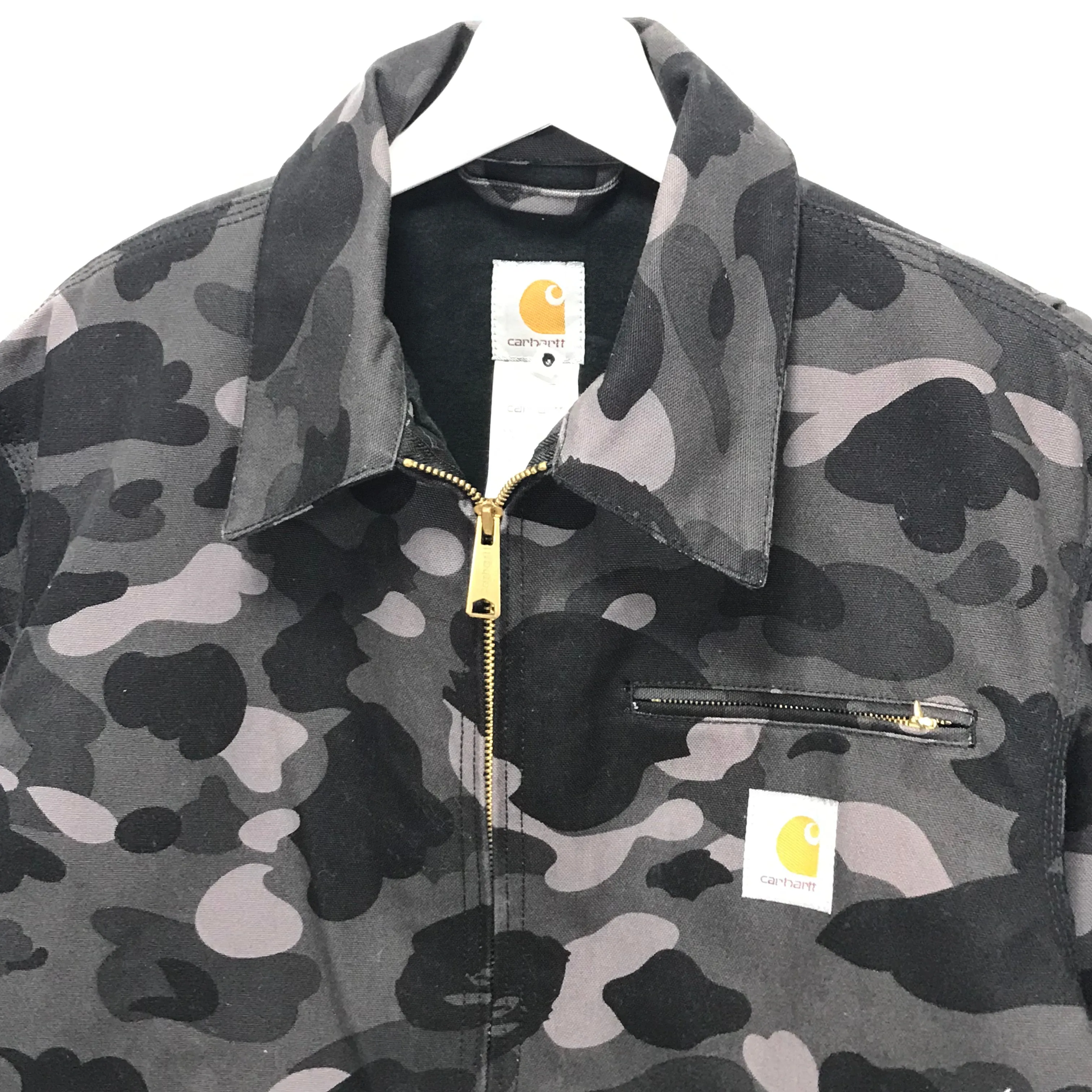 [M] A Bathing Ape Bape Carhartt Color Camo Work Jacket Black