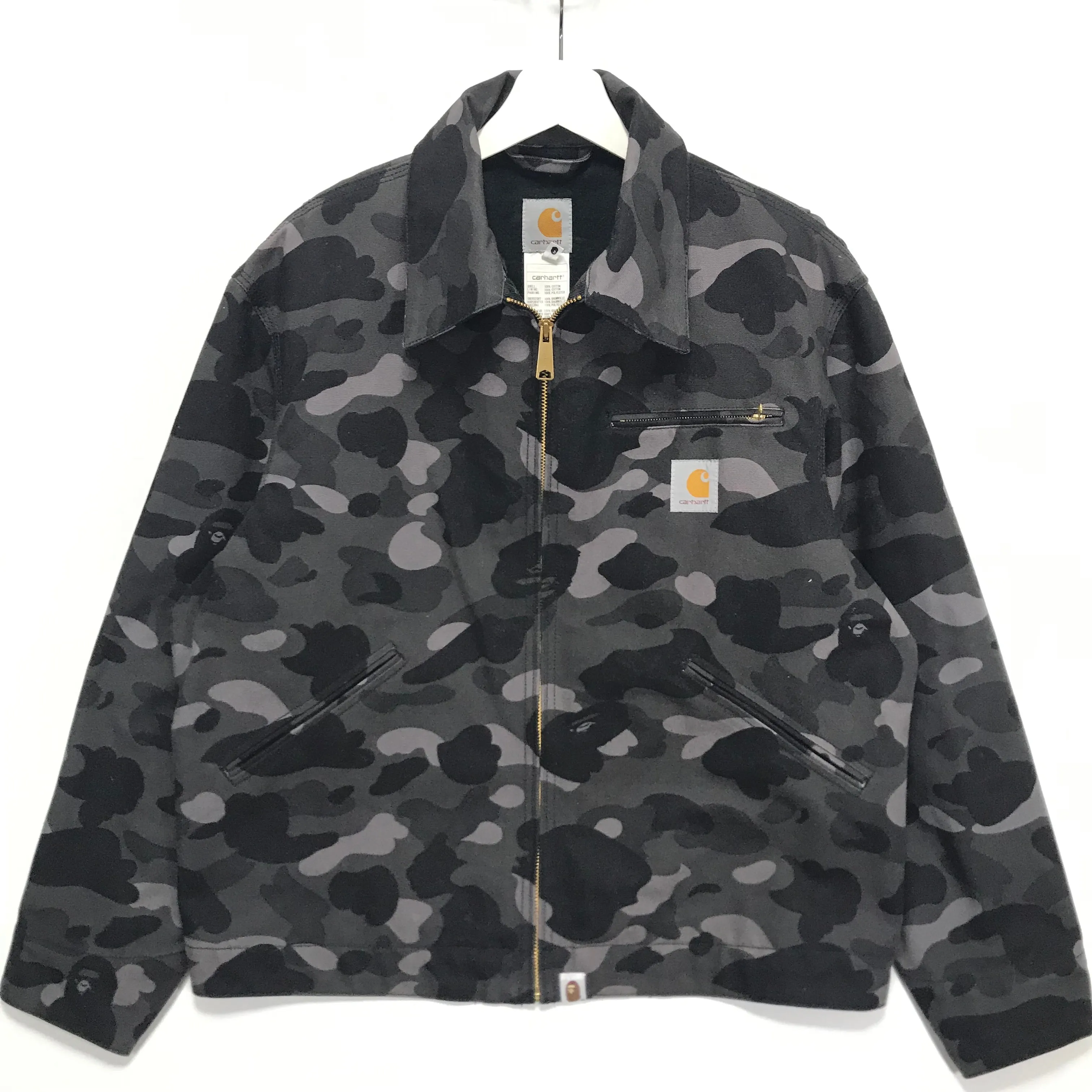 [M] A Bathing Ape Bape Carhartt Color Camo Work Jacket Black