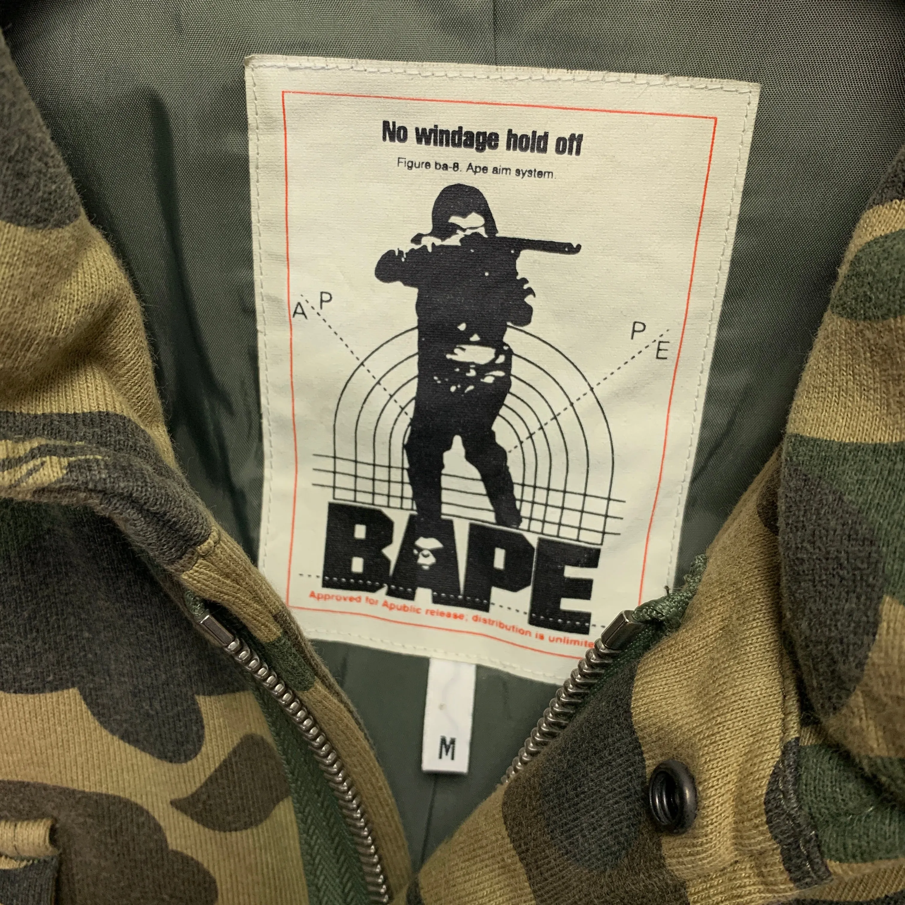 [M] A Bathing Ape Bape Vintage 1st Camo Cotton Sweat M-65 Jacket