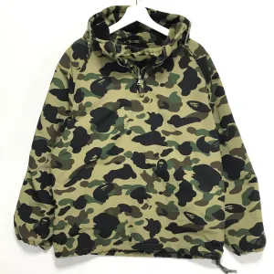 [M] A Bathing Ape Bape Vintage 1st Camo Fleece Lined Pullover Hooded Jacket