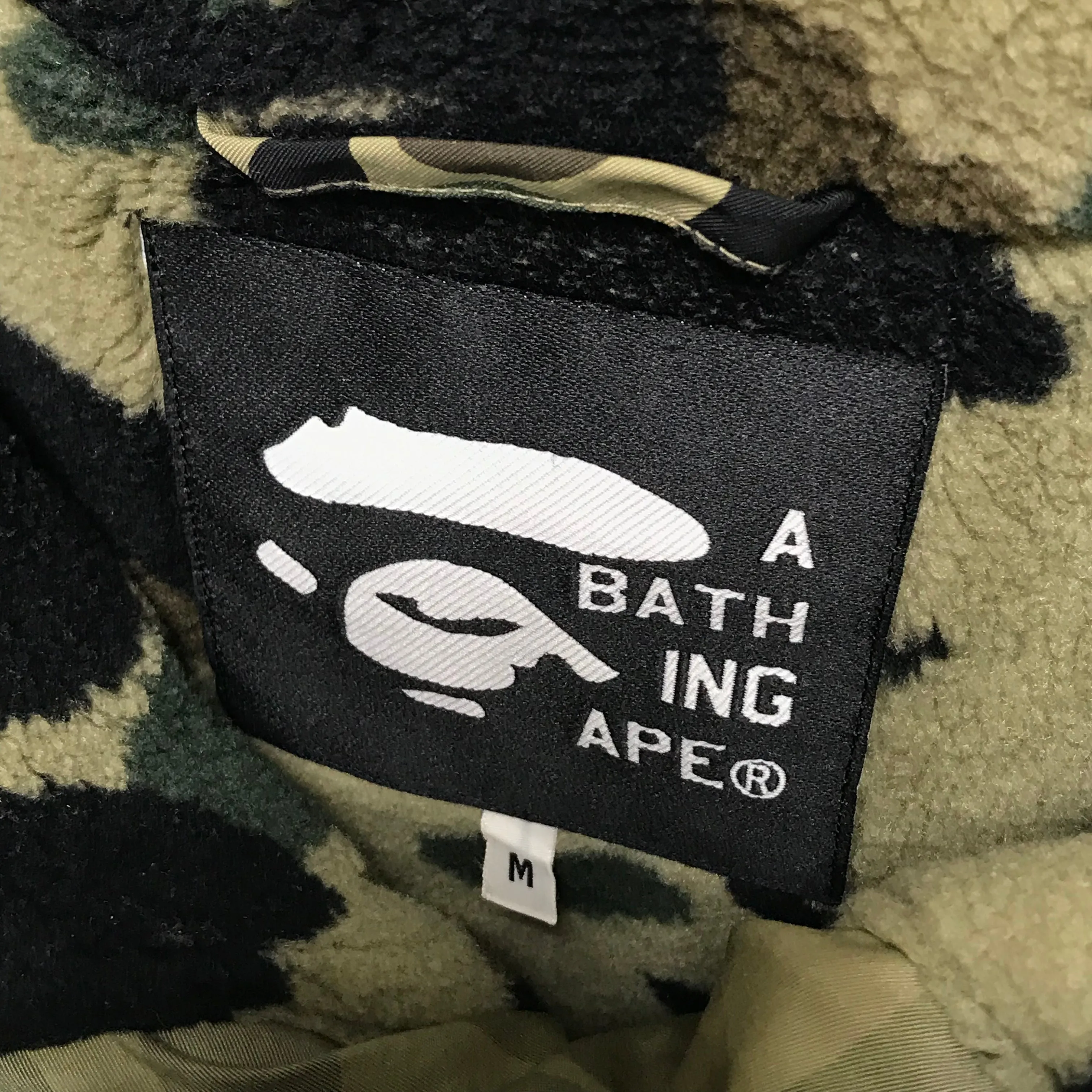 [M] A Bathing Ape Bape Vintage 1st Camo Fleece Lined Pullover Hooded Jacket