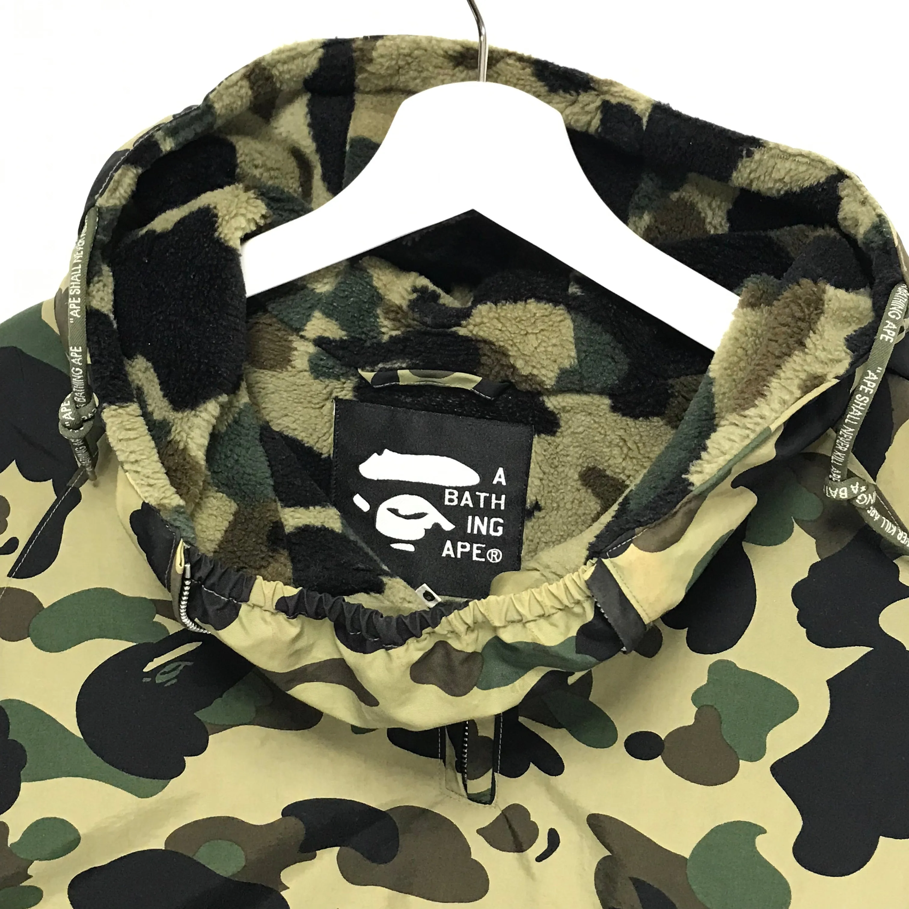 [M] A Bathing Ape Bape Vintage 1st Camo Fleece Lined Pullover Hooded Jacket