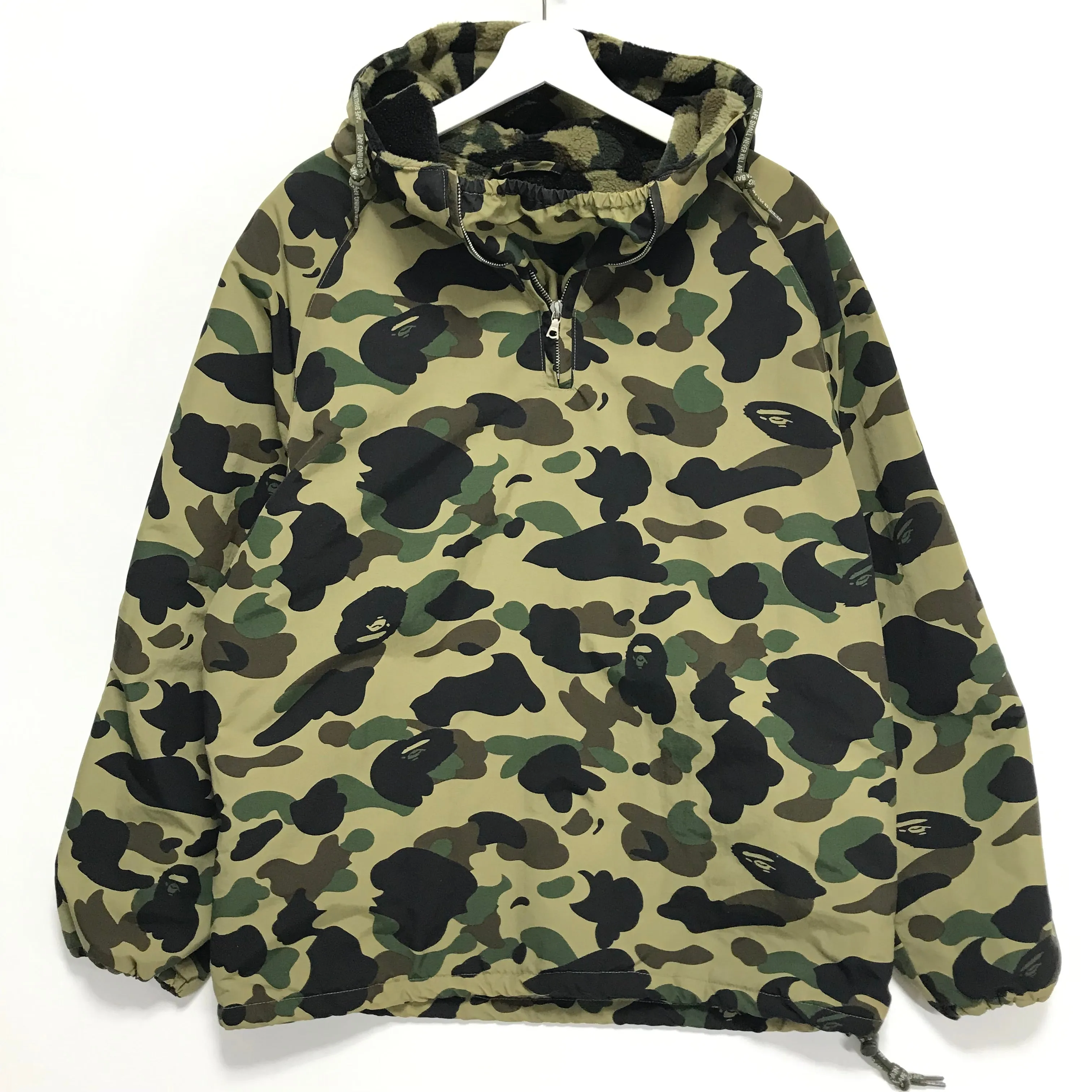 [M] A Bathing Ape Bape Vintage 1st Camo Fleece Lined Pullover Hooded Jacket