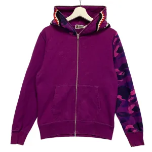 [M] A Bathing Ape Bape WGM Color Camo Sleeve Shark Hoodie Sweatshirt