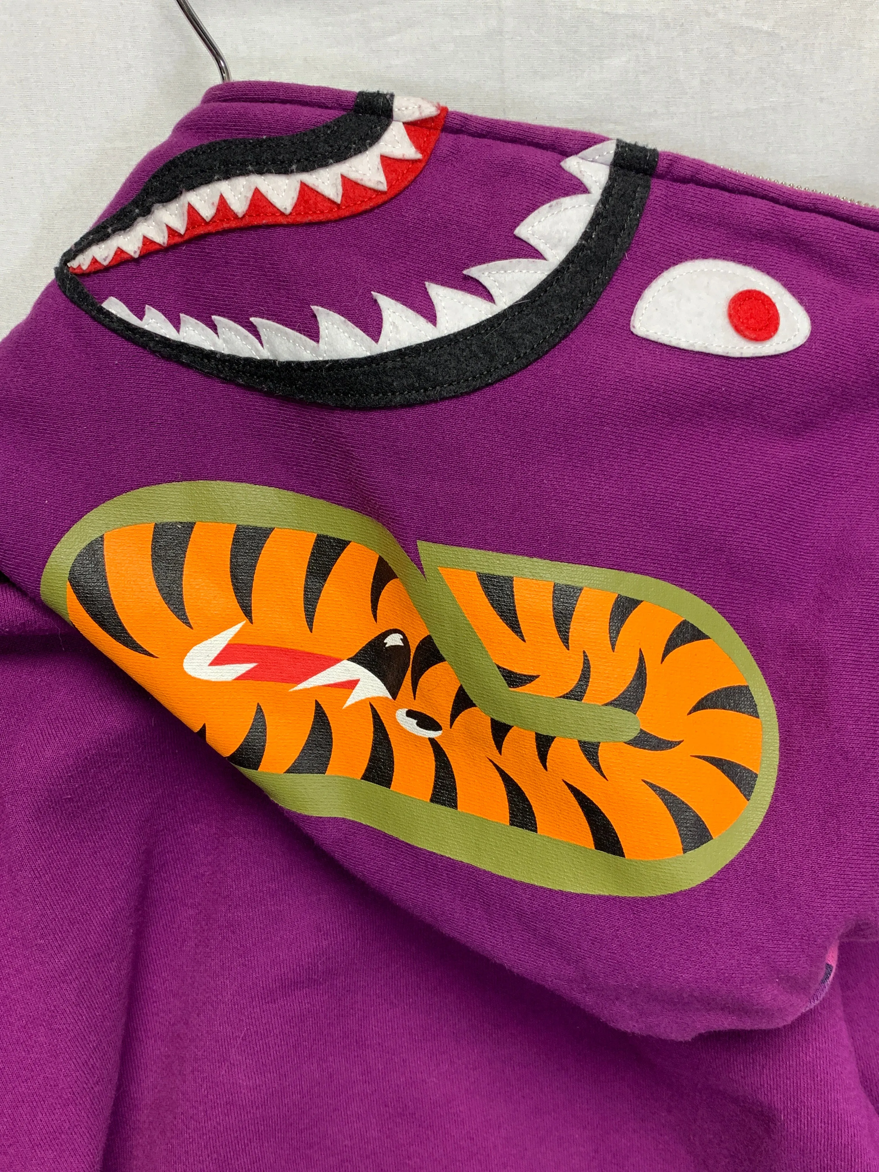 [M] A Bathing Ape Bape WGM Color Camo Sleeve Shark Hoodie Sweatshirt