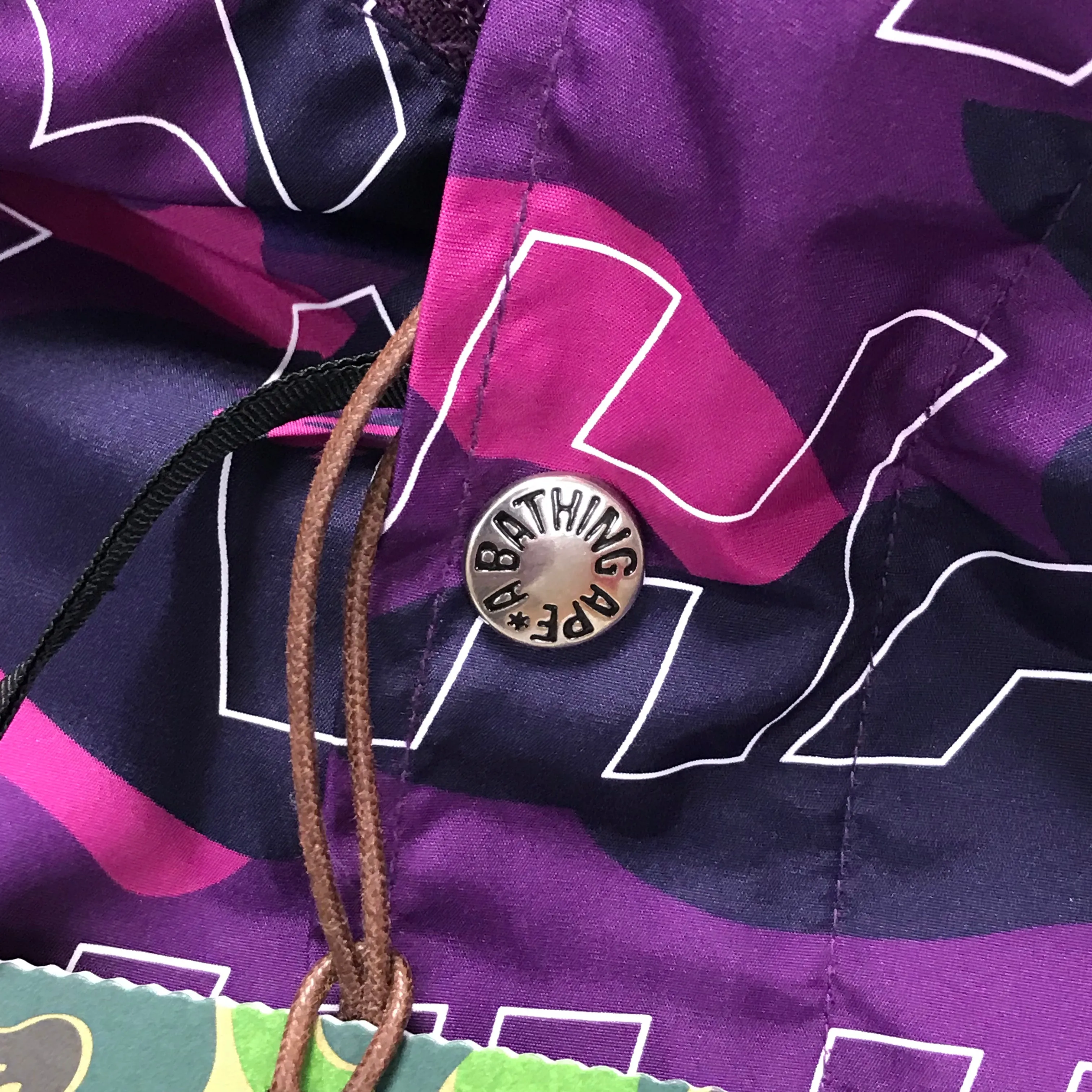 [M] DS! A Bathing Ape Bape Text Camo Anorak Jacket Purple