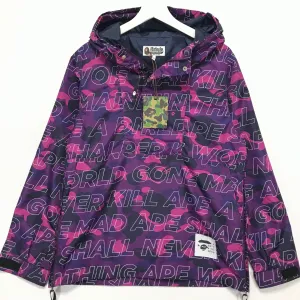 [M] DS! A Bathing Ape Bape Text Camo Anorak Jacket Purple